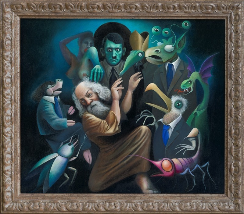 The Temptations of Saint Anthony, Acrylic on canvas, 2009, von Diethard Sohn